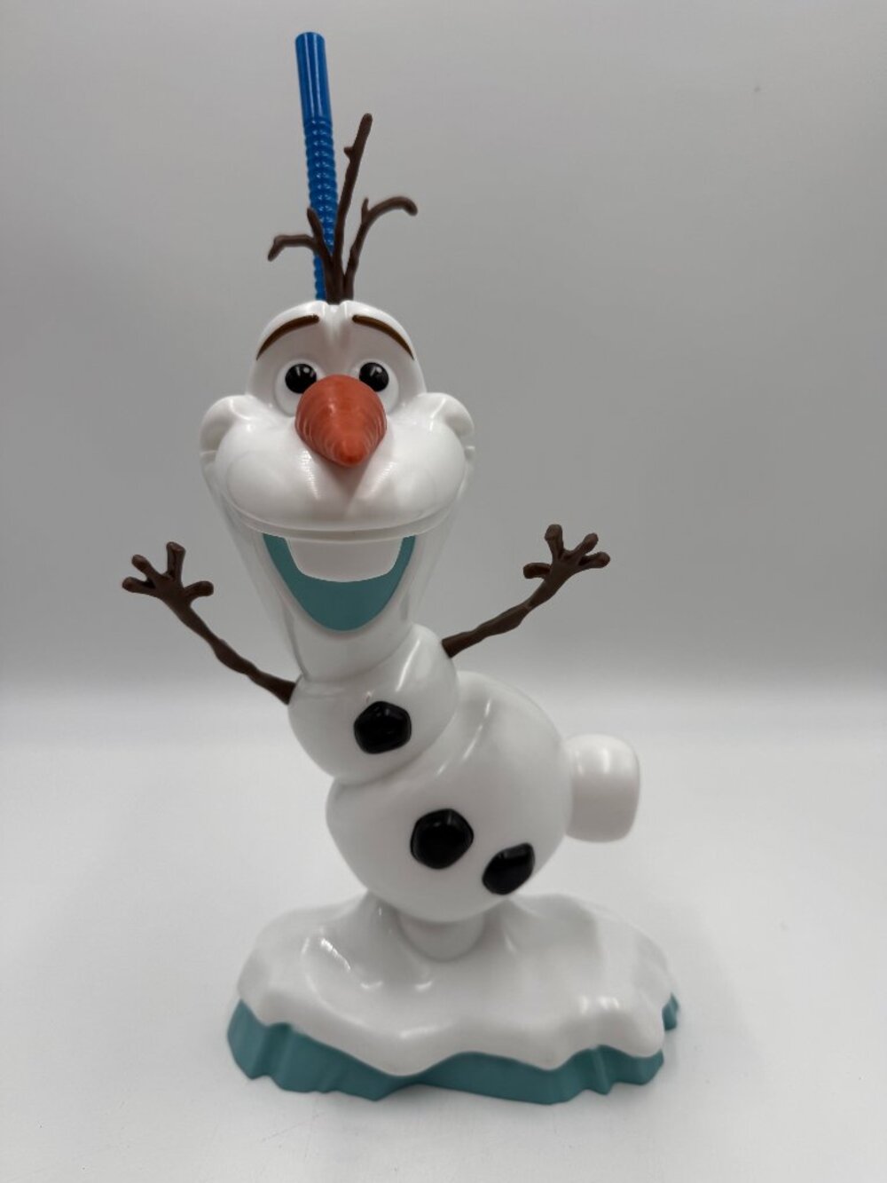 Disney Parks Frozen OLAF Drink Stein Mug Sipper Cup With Straw 12" Tall